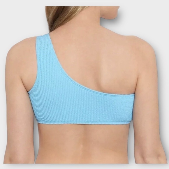 Salt & Cove Junior Swim Sandy Ribbed One Shoulder top - Picture 2 of 5